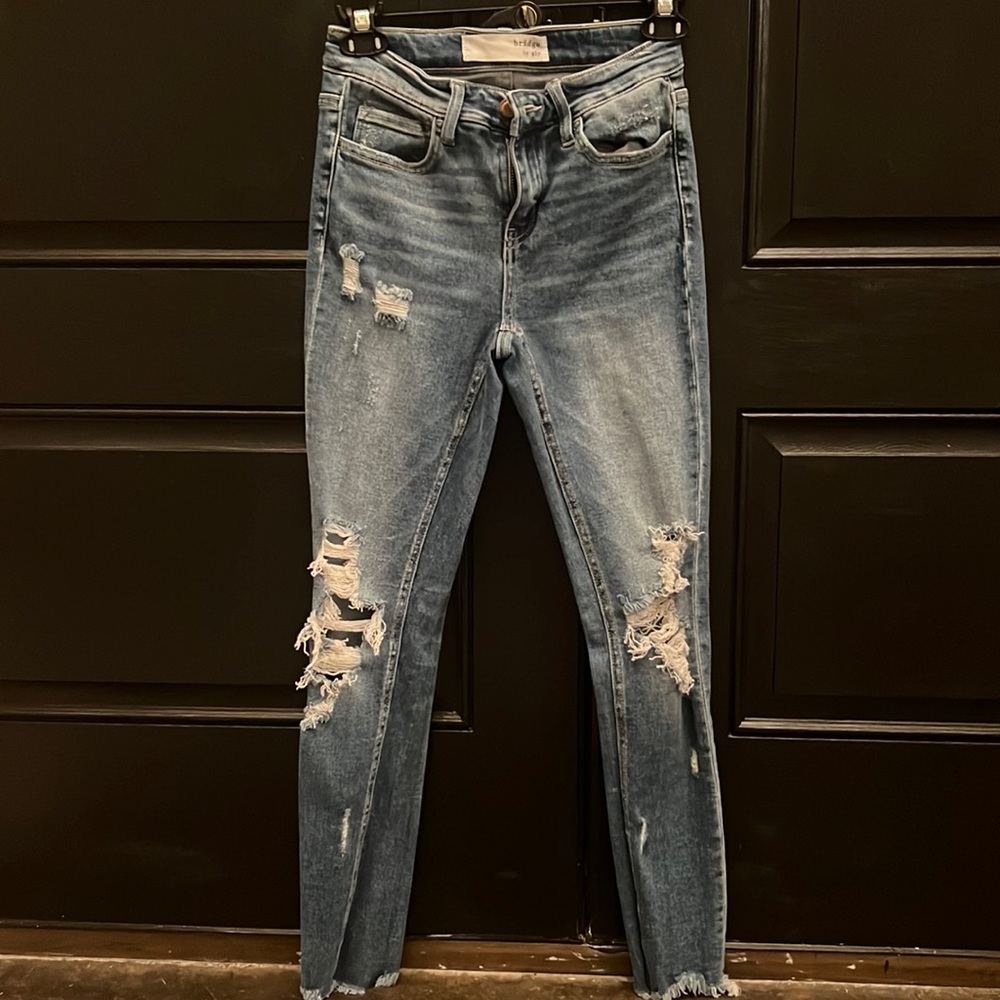 ripped blue jeans